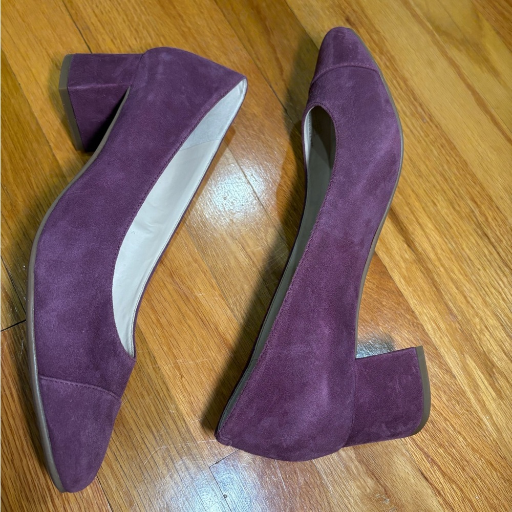 Cole Haan Grand.oS Alanna purple suede Block Heels size 9.5b - Picture 6 of 9